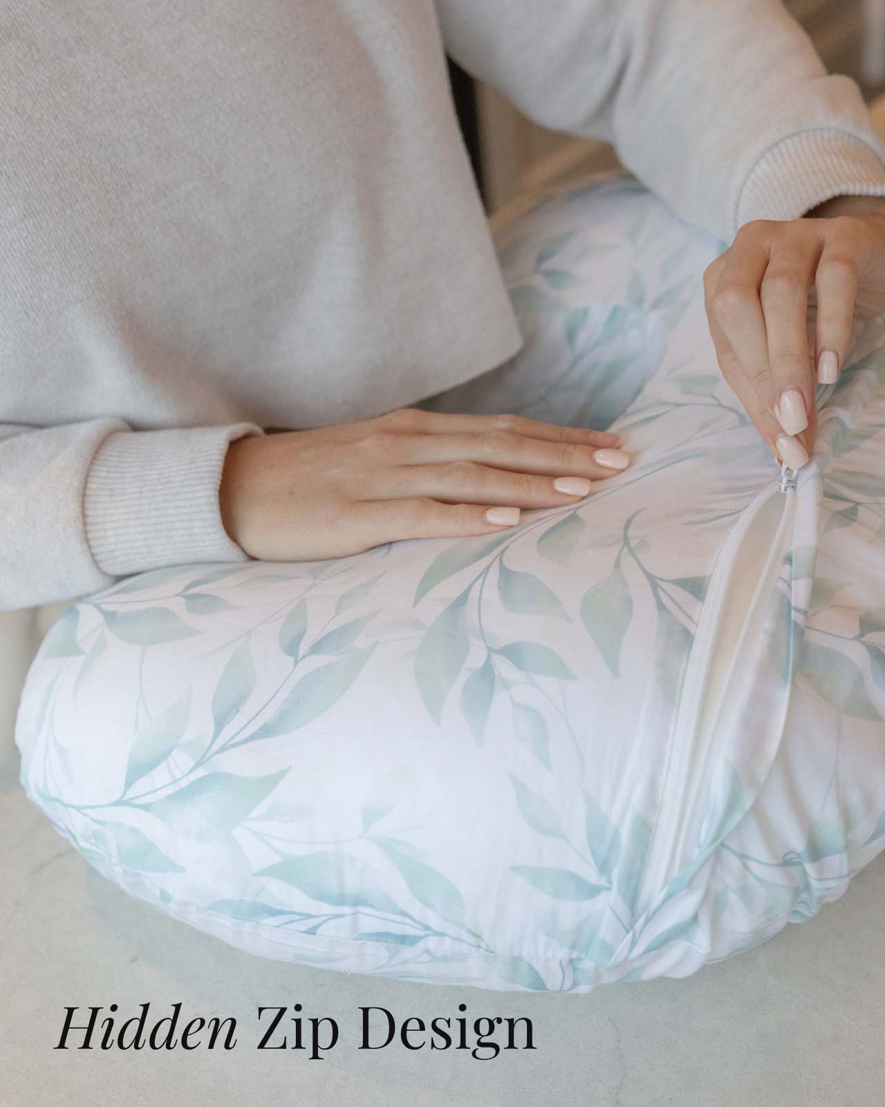 BABYGO® Green Leaf Nursing Pillow Cover - Image 2