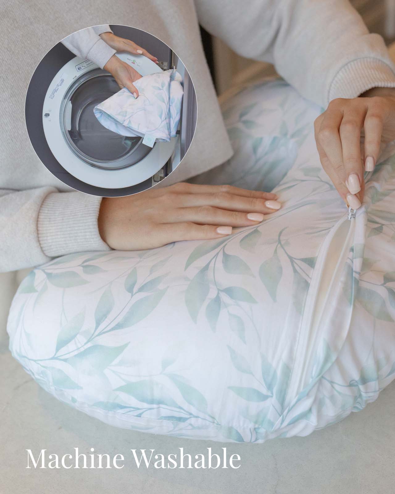 BABYGO® Green Leaf Nursing Pillow No Box - Image 5