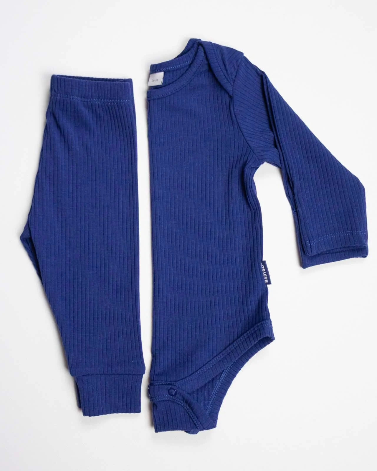BABYGO® Navy Long Ribbed Bodysuit & Leggings - Image 2