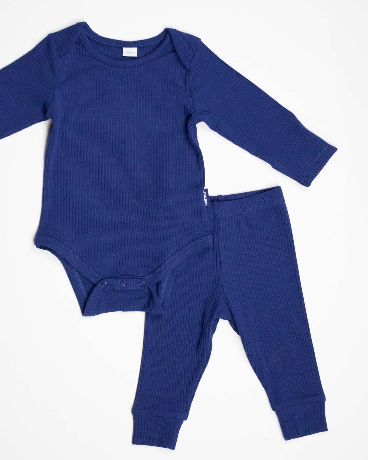 BABYGO® Navy Long Ribbed Bodysuit & Leggings - Image 6