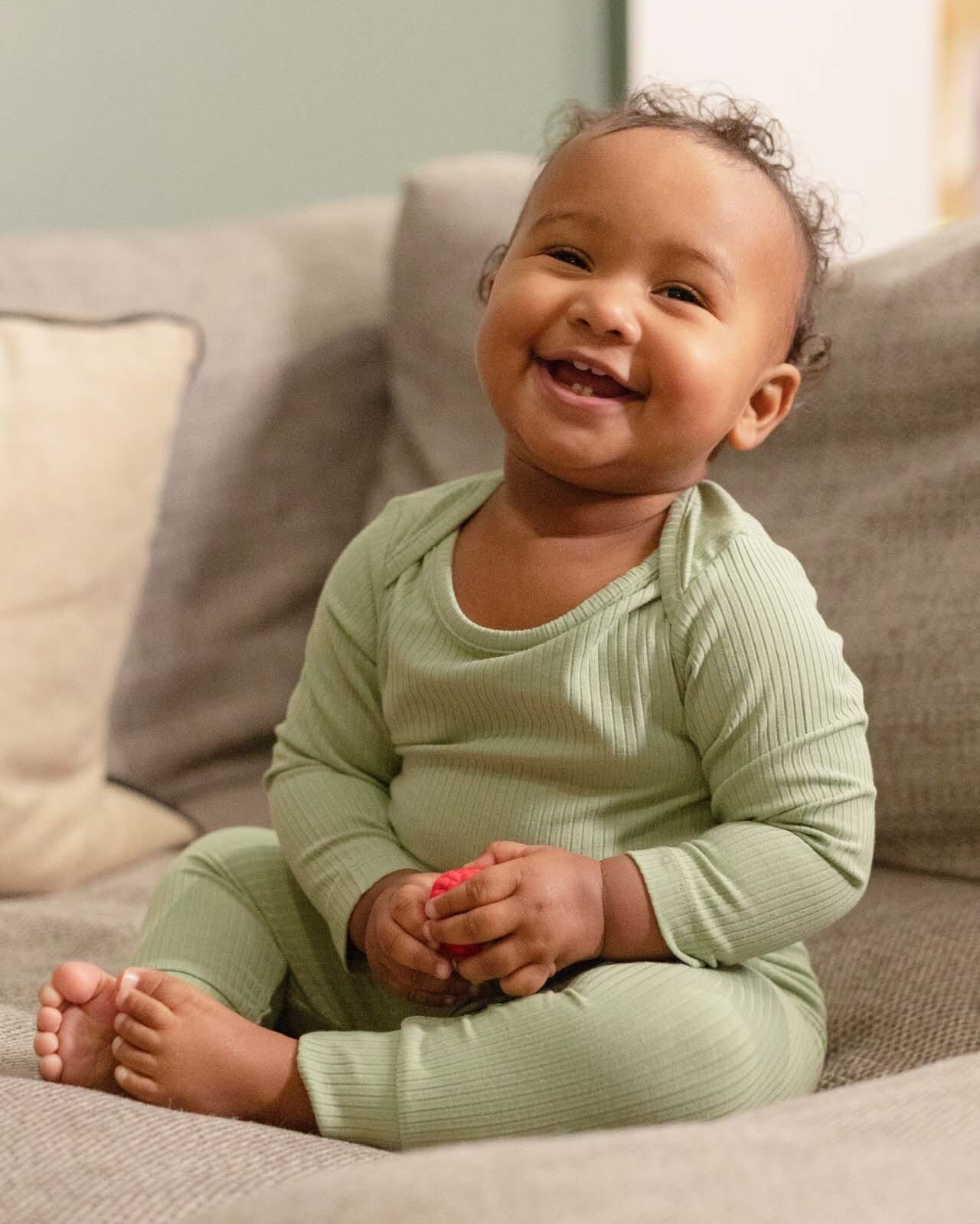 BABYGO® Sage Long Ribbed Bodysuit & Leggings