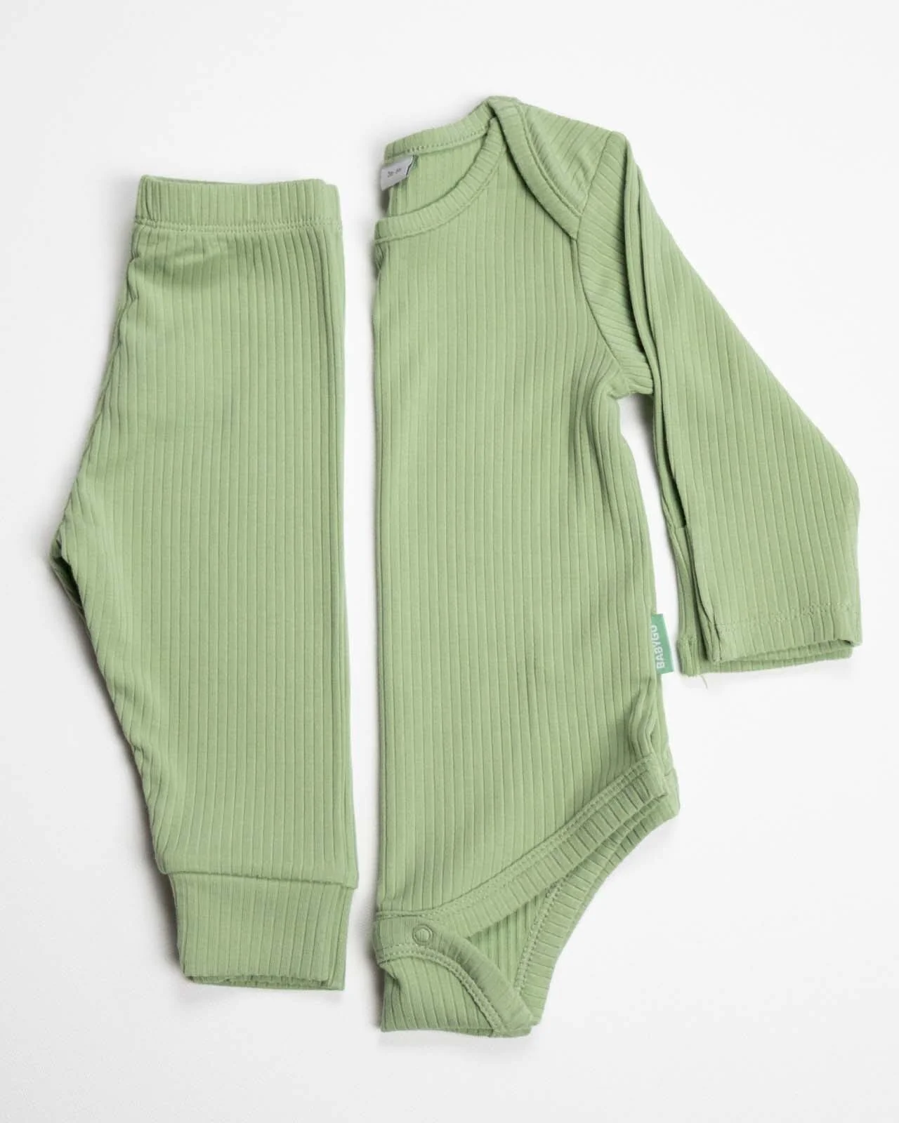 BABYGO® Sage Long Ribbed Bodysuit & Leggings - Image 2