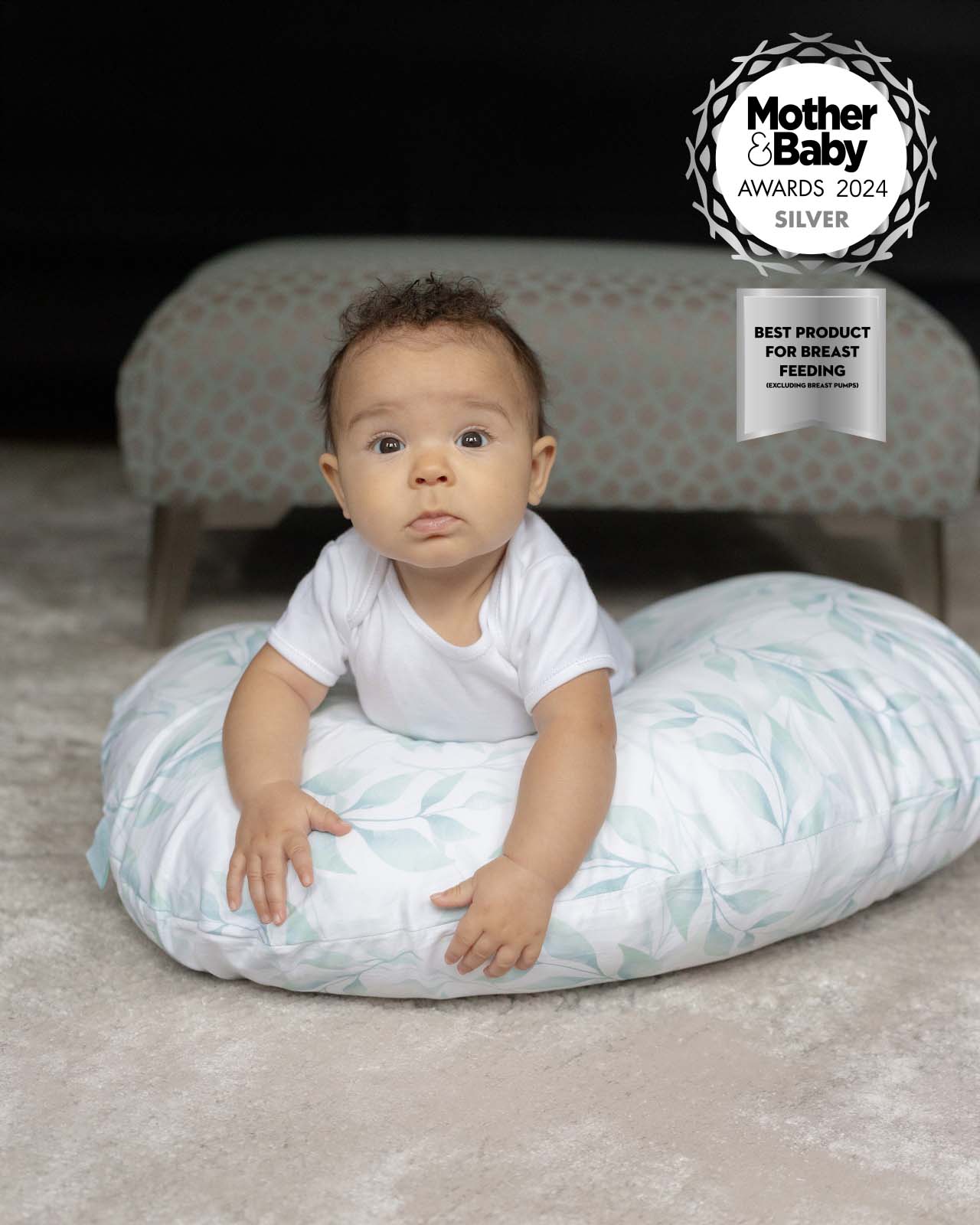 BABYGO® Green Leaf Nursing Pillow - Image 2