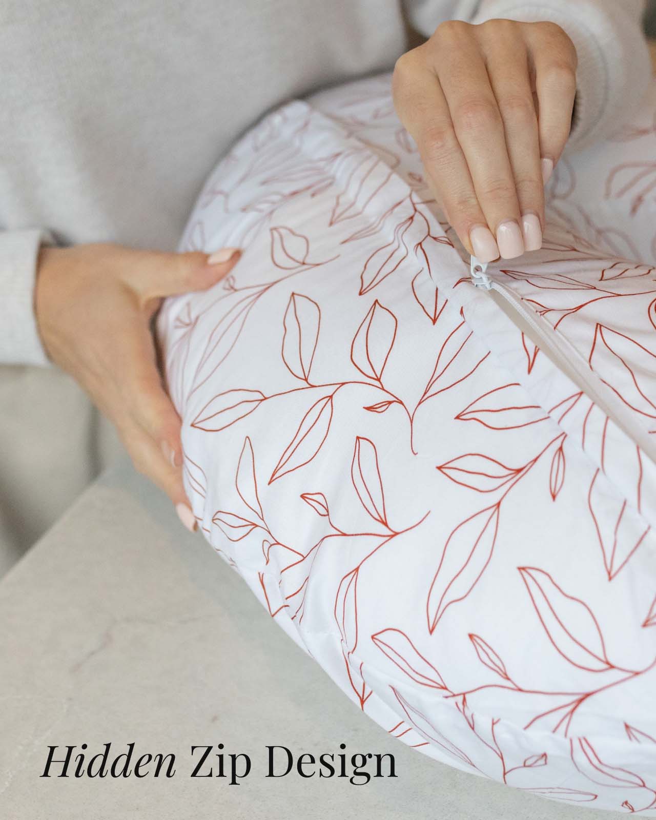 BABYGO® Orange Leaf Nursing Pillow Cover - Image 2