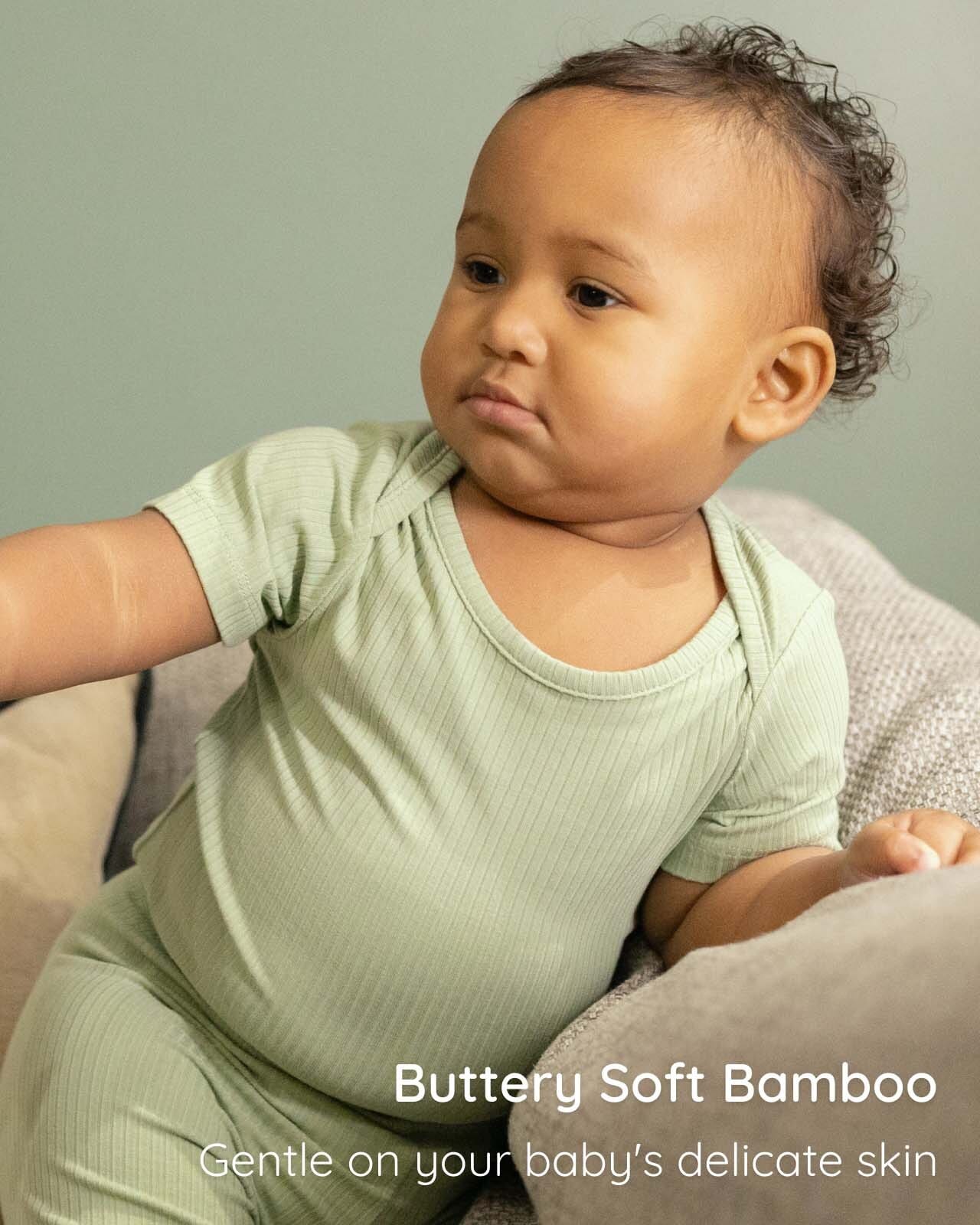 BABYGO® Sage Short Ribbed Bodysuit & Leggings - Image 4
