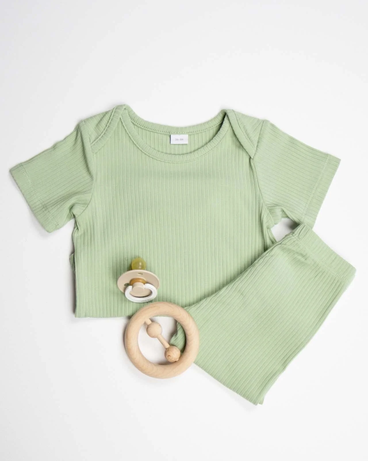 BABYGO® Sage Short Ribbed Bodysuit & Leggings - Image 6