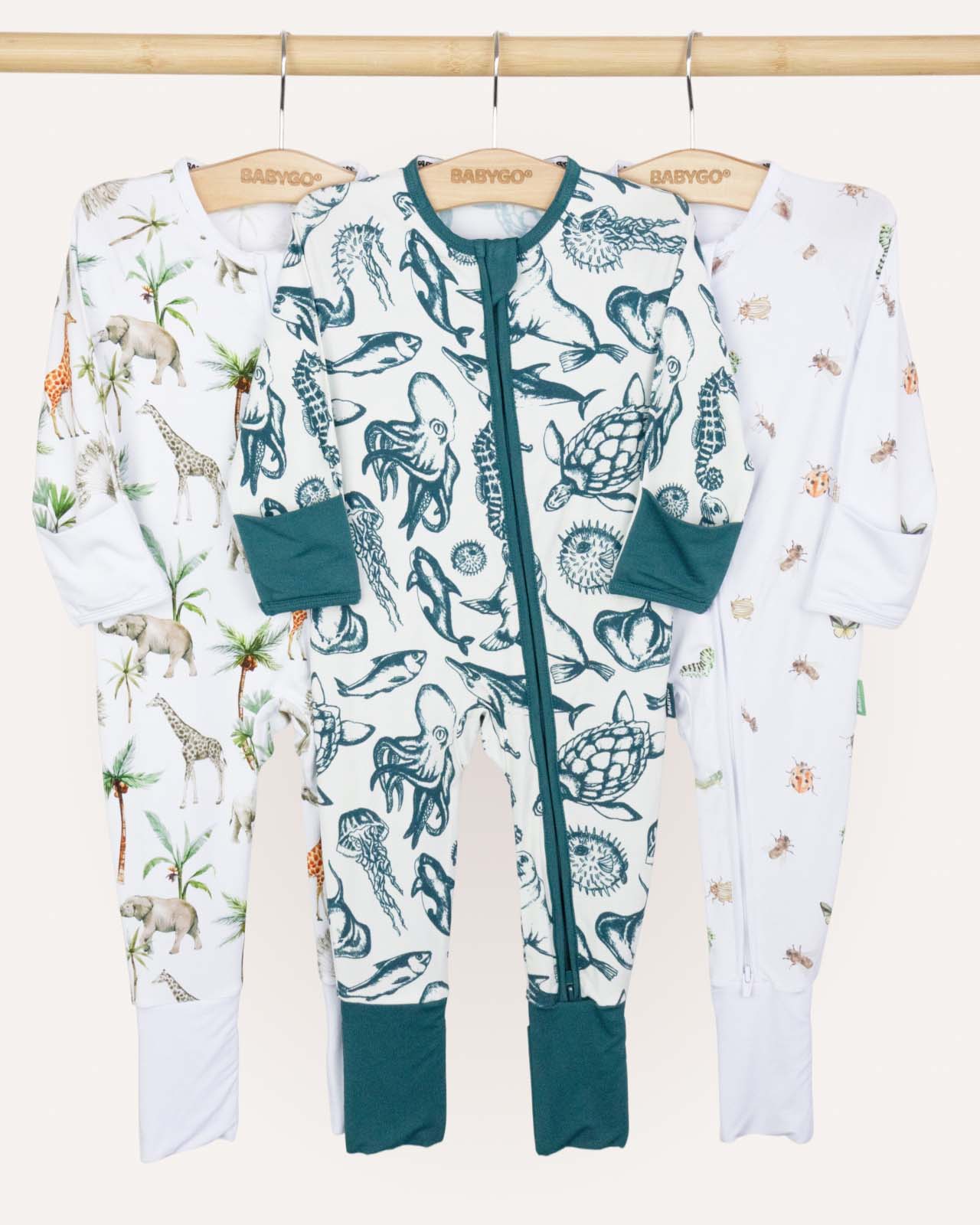 BABYGO® Zip Sleepsuit | 3 Pack