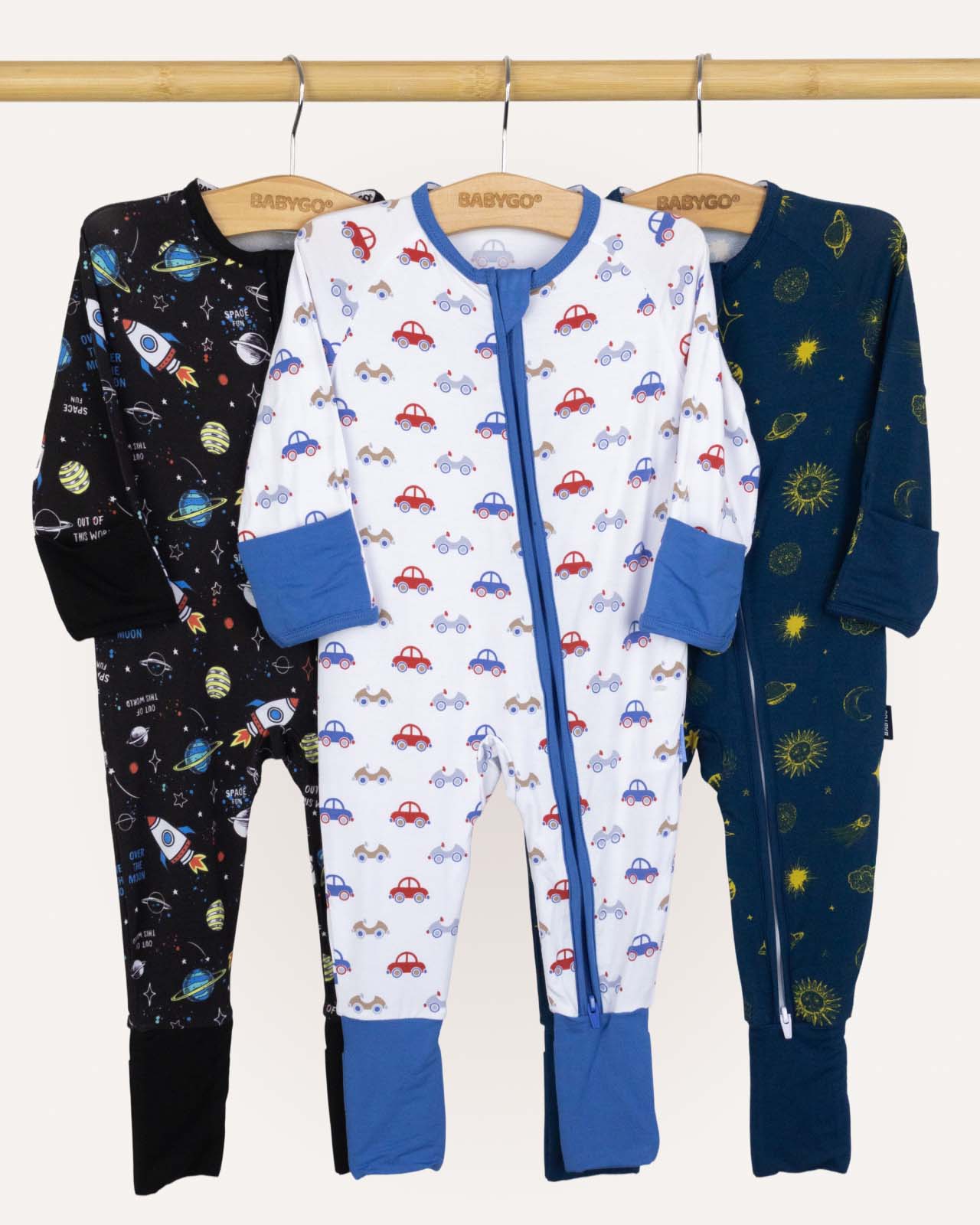 BABYGO® Zip Sleepsuit | 3 Pack