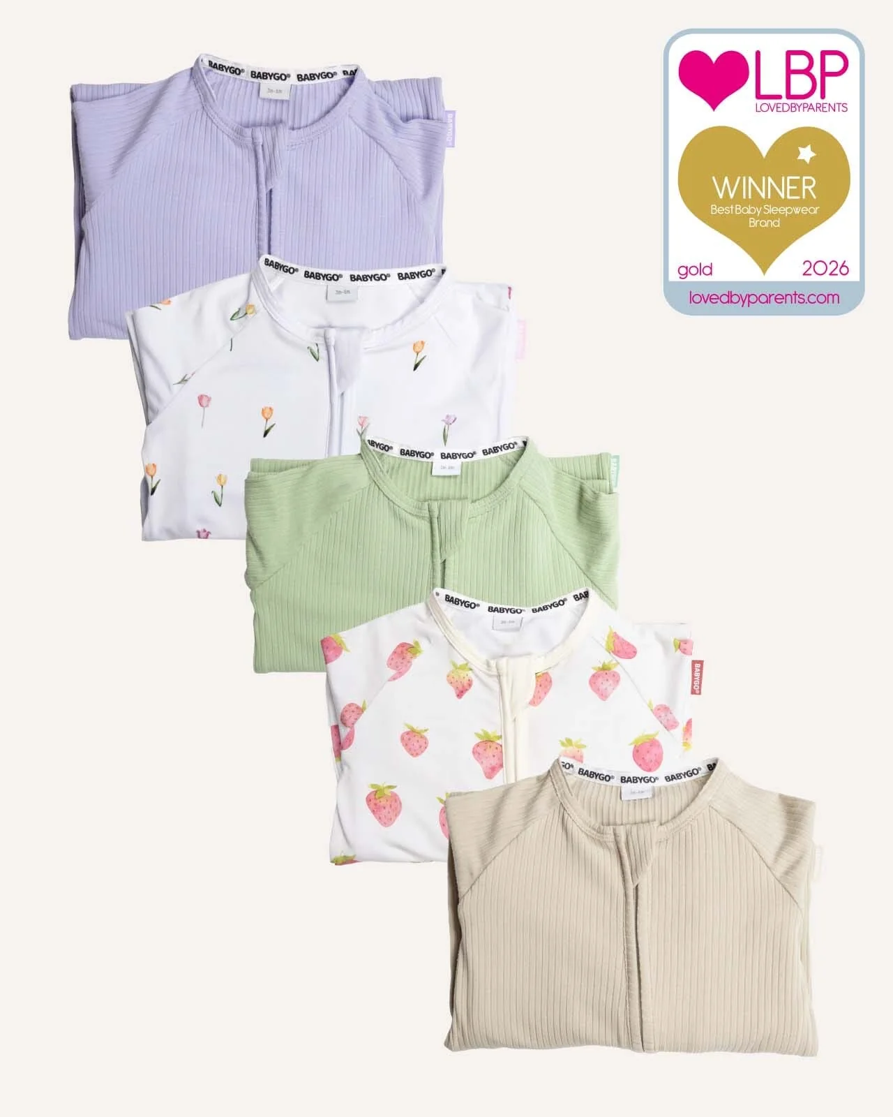 BABYGO® Zip Sleepsuit | 5 Pack | Summer Edit - Image 3