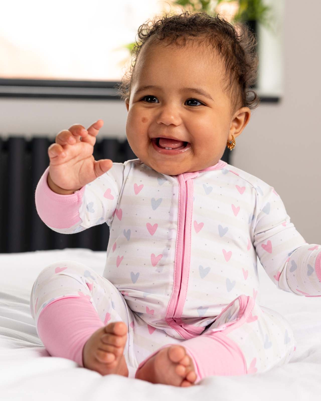 BABYGO® Heart Zip Sleepsuit