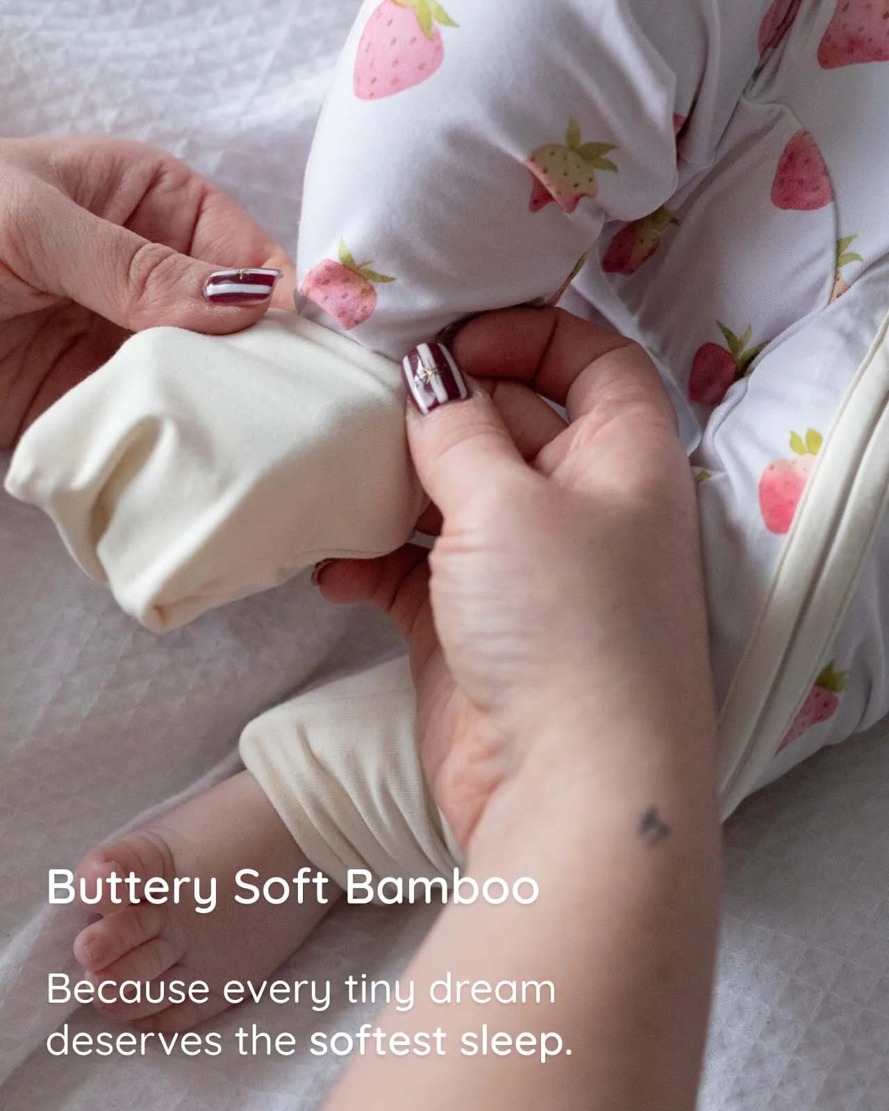 BABYGO® Strawberries & Cream Zip Sleepsuit - Image 2
